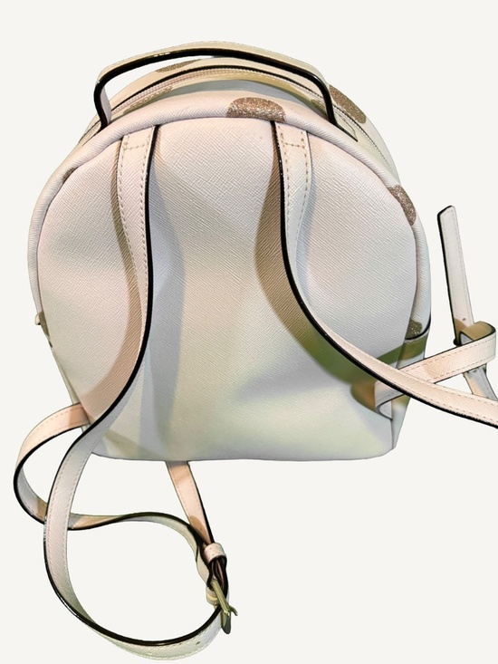Kate Spade New York White Mini Backpack - Glitter Gold Polka Dots main image 4